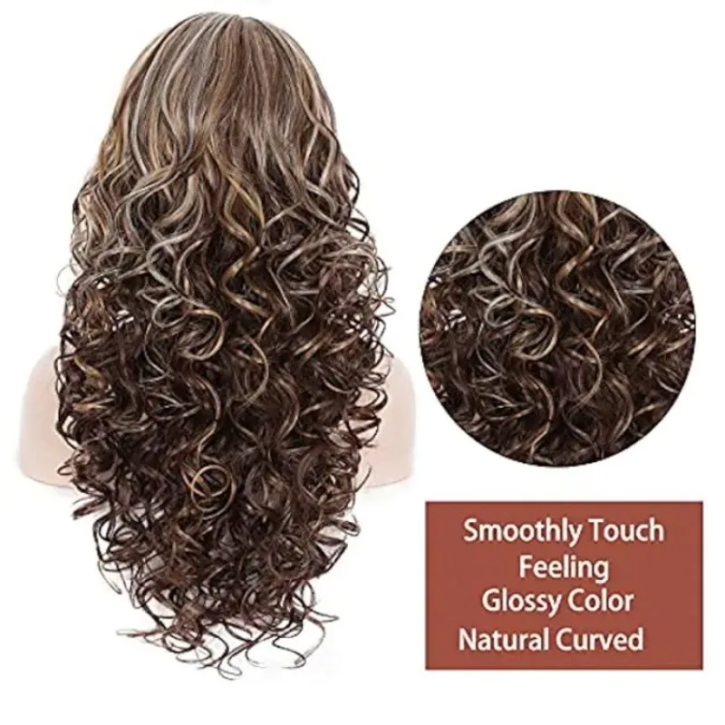 Perruque de Cosplay Anime, accessoires de vêtements de Convention de bande dessinée, dégradé de couleur, cheveux longs bouclés, couvre-chef pour femme, couverture de perruque pour cheveux longs