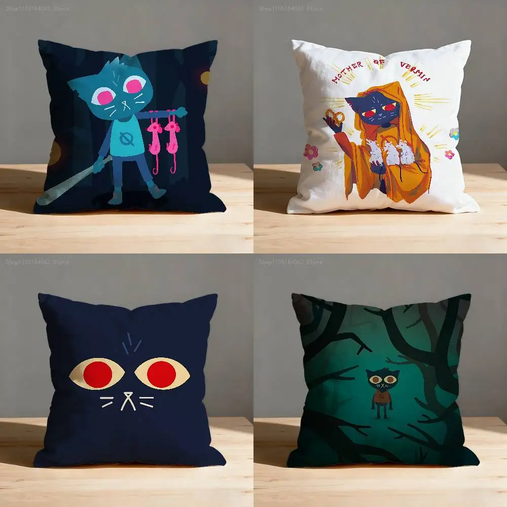 

N-Night In The W-Woods Pillow Case Print Polyester Fiber 40X40 cm Home Sofa Throw Cushion Cover Decoration