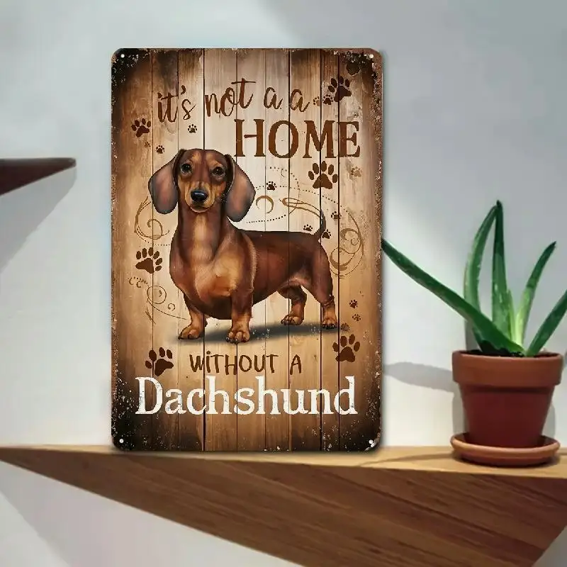 Dachshund Metal Wall Art Sign - Weather-Resistant Aluminum Foil Carved Decor with 