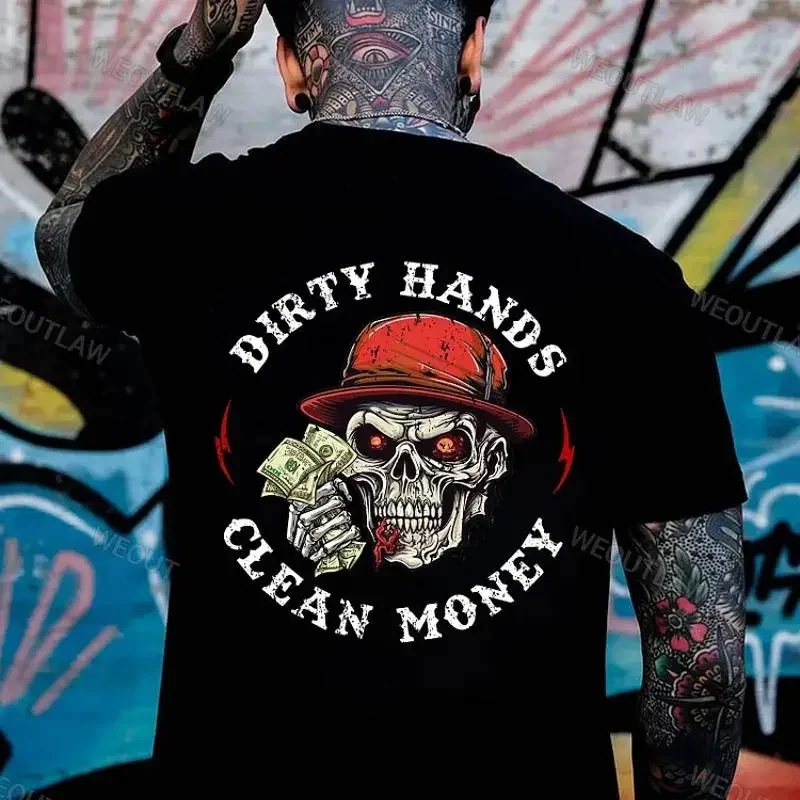 Dirty Hands Clean Money Print T Shirt