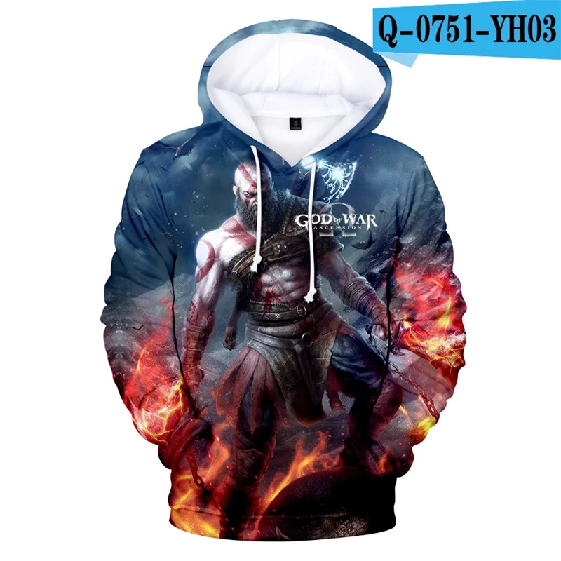 New 3D Game God Of War Printed Hoodies Kratos Graphic Sweatshirts Kid Fashion Streetwear Cool Hooded Hoody Harajuku Pullover Top