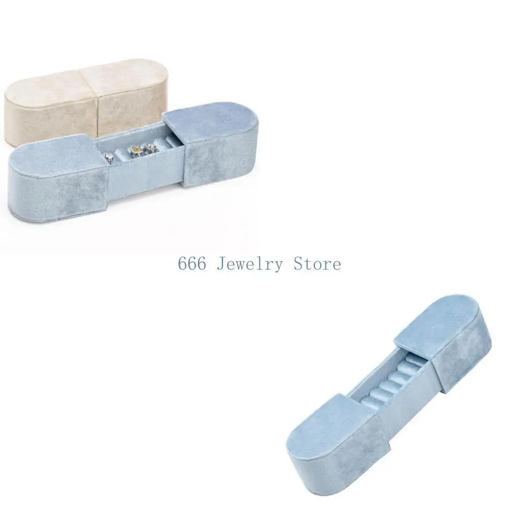 F2TD Velvets Covered Jewelry Display Box With Secure Double Lid Designs Suitable For Retailers And Collectors