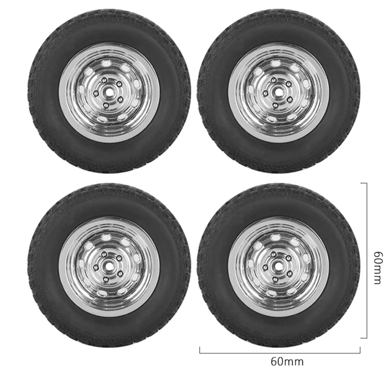 YSUN-4Pcs 60Mm Tire Wheel For LDRC LD1297 LD1299 RC Car Upgrade Parts Accessories