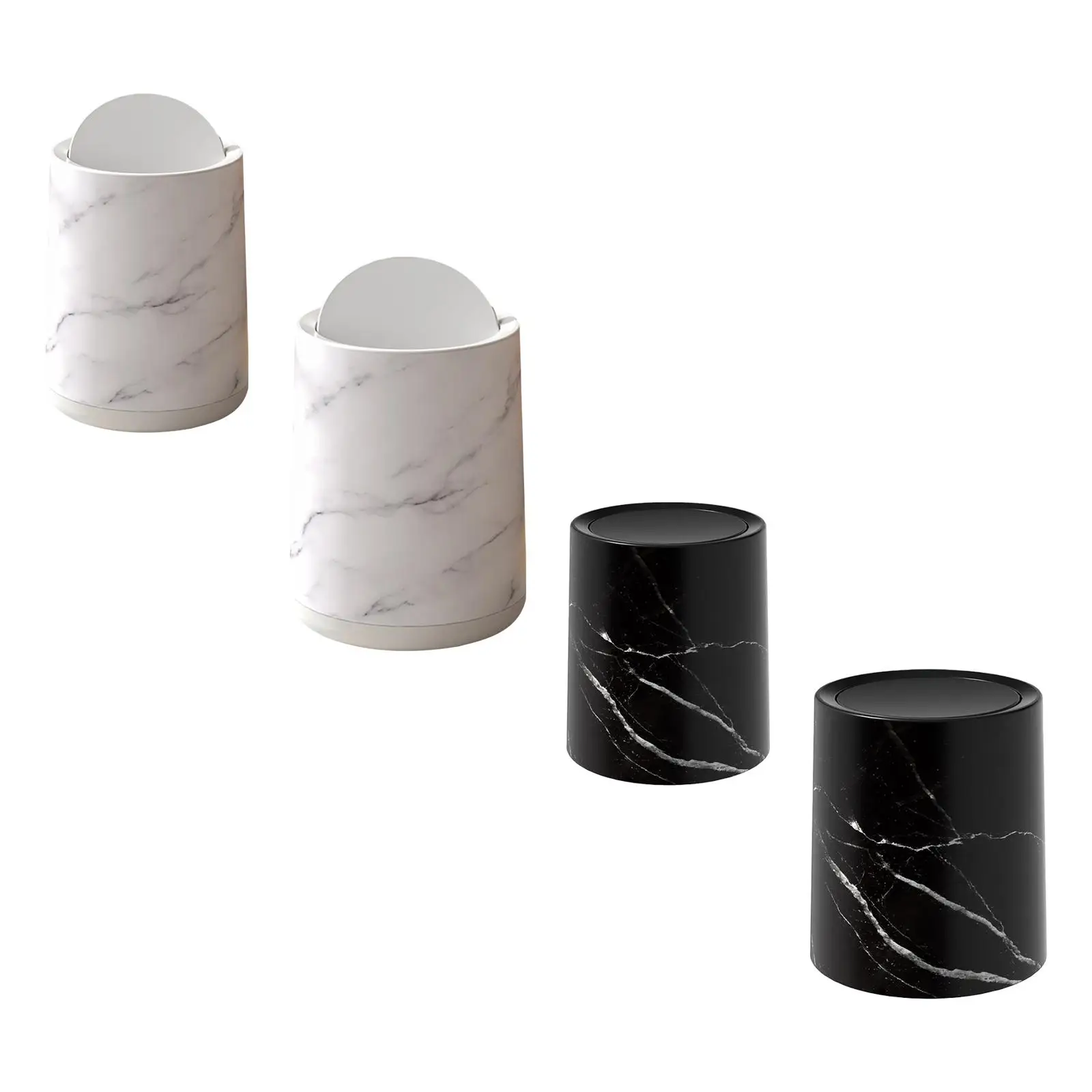 

Marble Bathroom Trash Can Removable Inner Reusable Home Decoration Modern Garbage Bin for Home Office Dorm Bedroom Living Room