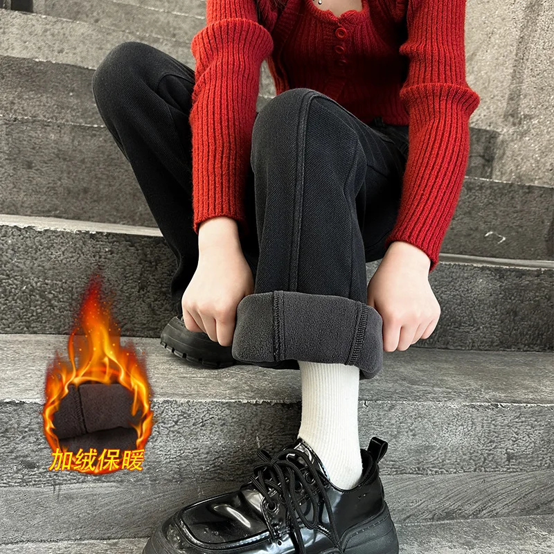 بنطلون جينز متوهج للفتيات ذو طبقات أمامية عمودية من قماش الدنيم مع مقاس مرن مناسب للأعمار من 7 إلى 14 عامًا عصريًا