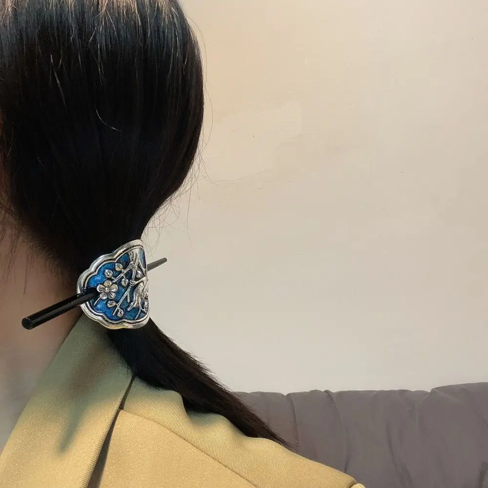 Ethnic Style Retro Enamel Hairpin Magpie New Chinese Style Hair Sticks for Long Hair Alloy Ancient Style Hair Accessories Women