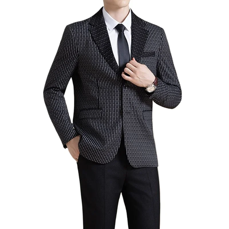 

Blazer Jackets Men's Elegant and Fashionable British Suit Jacket Business Slim Fit Social Banquet Dress Jacket Men's Clothing