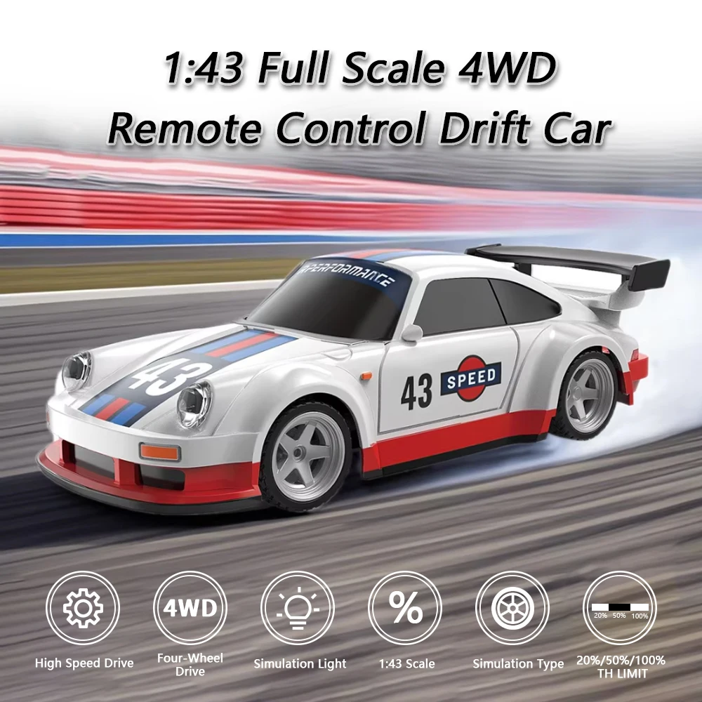 

1/43 Мини RC Drift Car 2.4G Гоночный автомобиль с дистанционным управлением RTR 4WD Внедорожный высокоскоростной автомобиль Модель игрушки для детей и взрослых Подарки