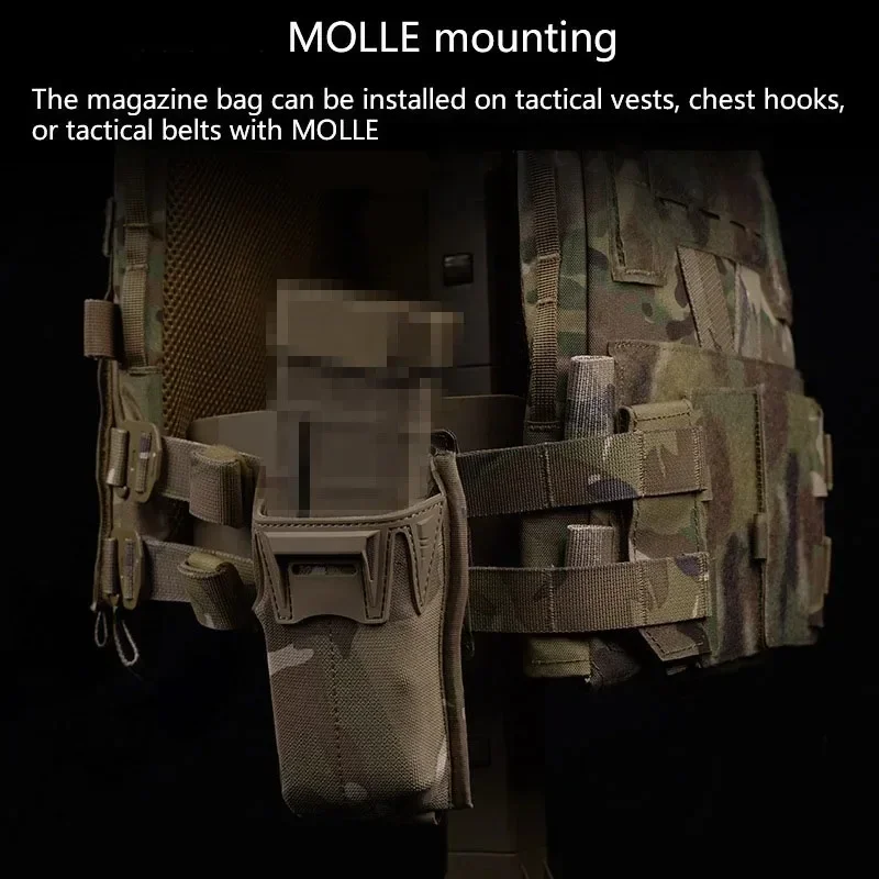 

Tactical AR Magazine Pouch, Airsoft Magazine Pouch, Expandable Opening, K-type 5.56mm, Multi-segment Height Adjustable