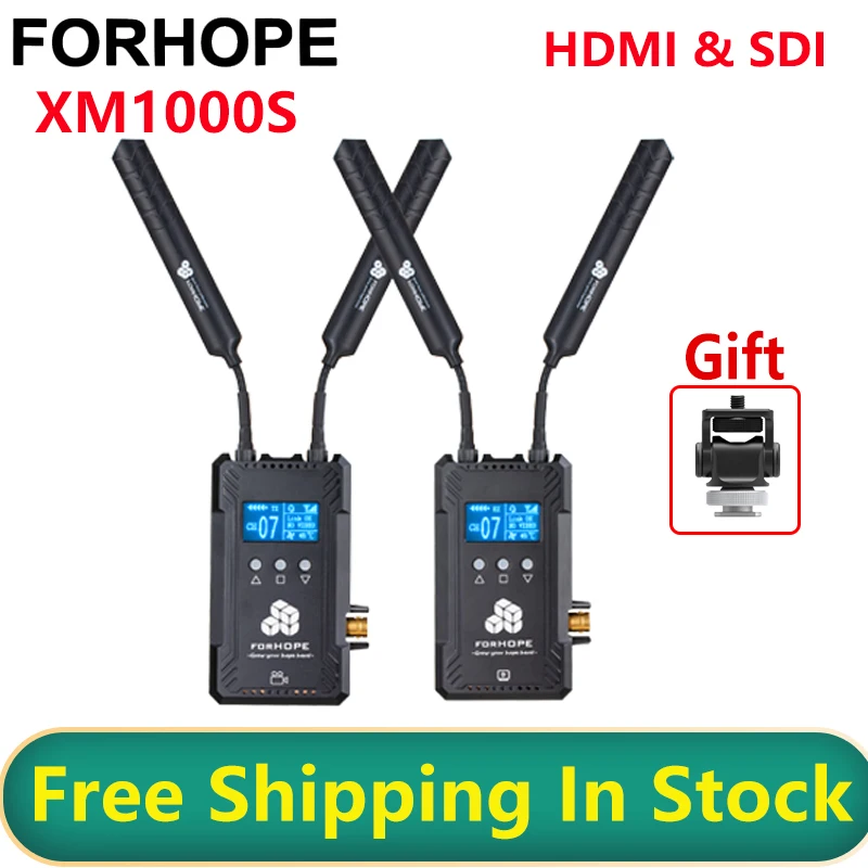 

Система беспроводной передачи FORHOPE XM1000S серии XM, 300 м, полный комплект передатчика Dupiex Talkback SDI Intercom HDMI 1080p