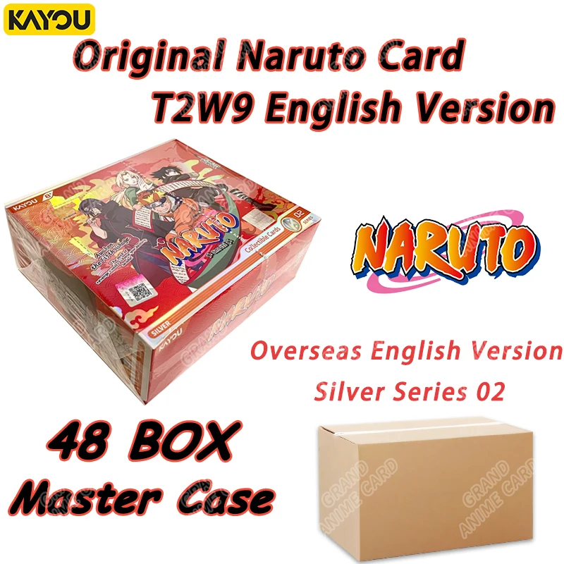 KAYOU Original Wholesale Naruto T2W9 Overseas English Version Silver Series 02 Master Case 48 Boxes Anime Collectible Gift