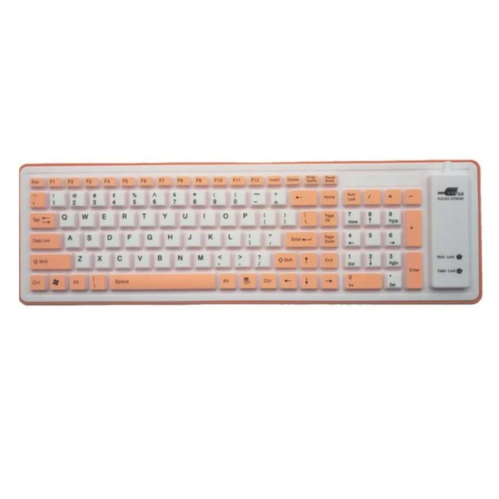 

Красочная мягкая силиконовая гибкая клавиатура, складная водонепроницаемая USB-клавиатура, портативная пылезащитная проводная клавиатура для офисного использования