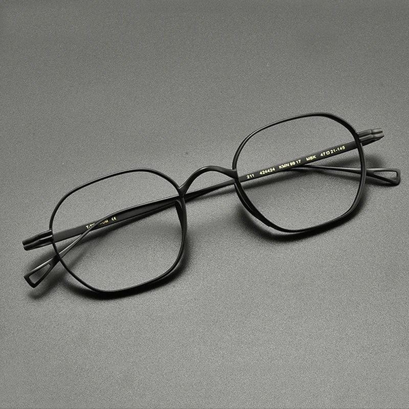 Monture de lunettes vintage en titane pur pour hommes, lunettes optiques sur mesure pour myopie, lunettes de luxe pour femmes, petite monture