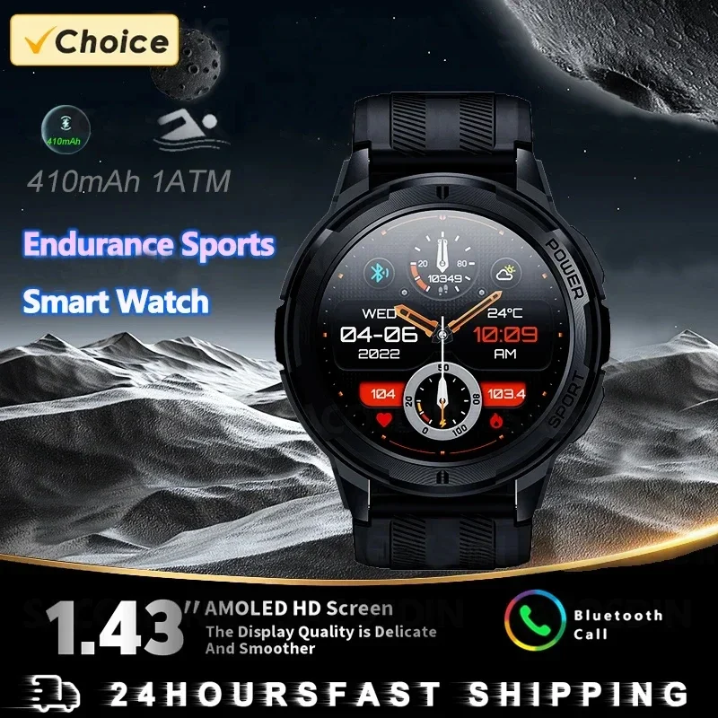 

2024 AMOLED Screen Always On Display Smartwatch Men Sports Watches 1ATM Waterproof Bluetooth Call Smart Watch Fitness Bracelet