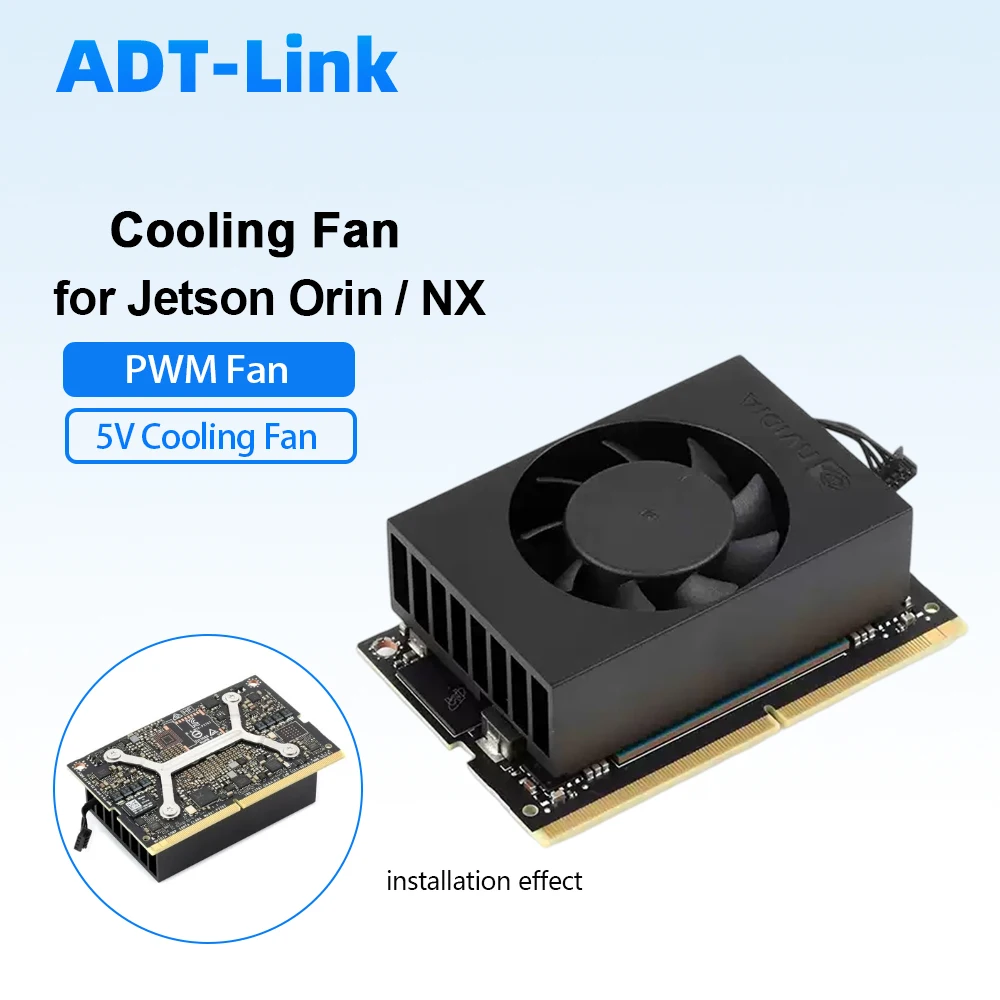 Heatsink / Cooler Assembly for NVIDIA Jetson Orin OEM Heatsink PWM Cooling Fan Support Orin Nano / Orin NX DC 5V Input / 0.13A