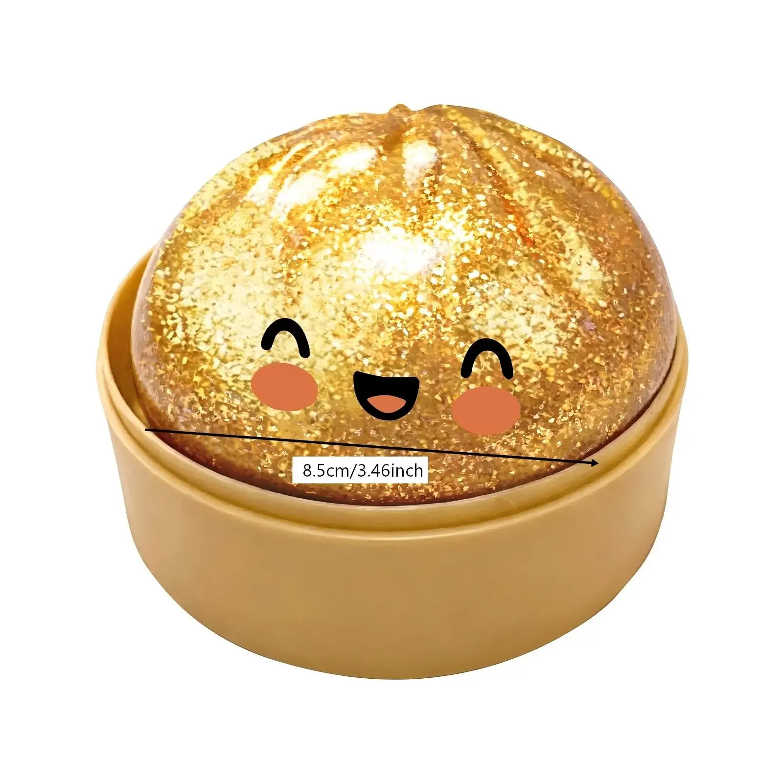 Glitzer-Hai-Dumplings: Weiches, langsam rückfederndes Mini-Brötchen-Fidget-Spielzeug mit Dampfgarer – zum Kneifen und Spielen – Detail 3