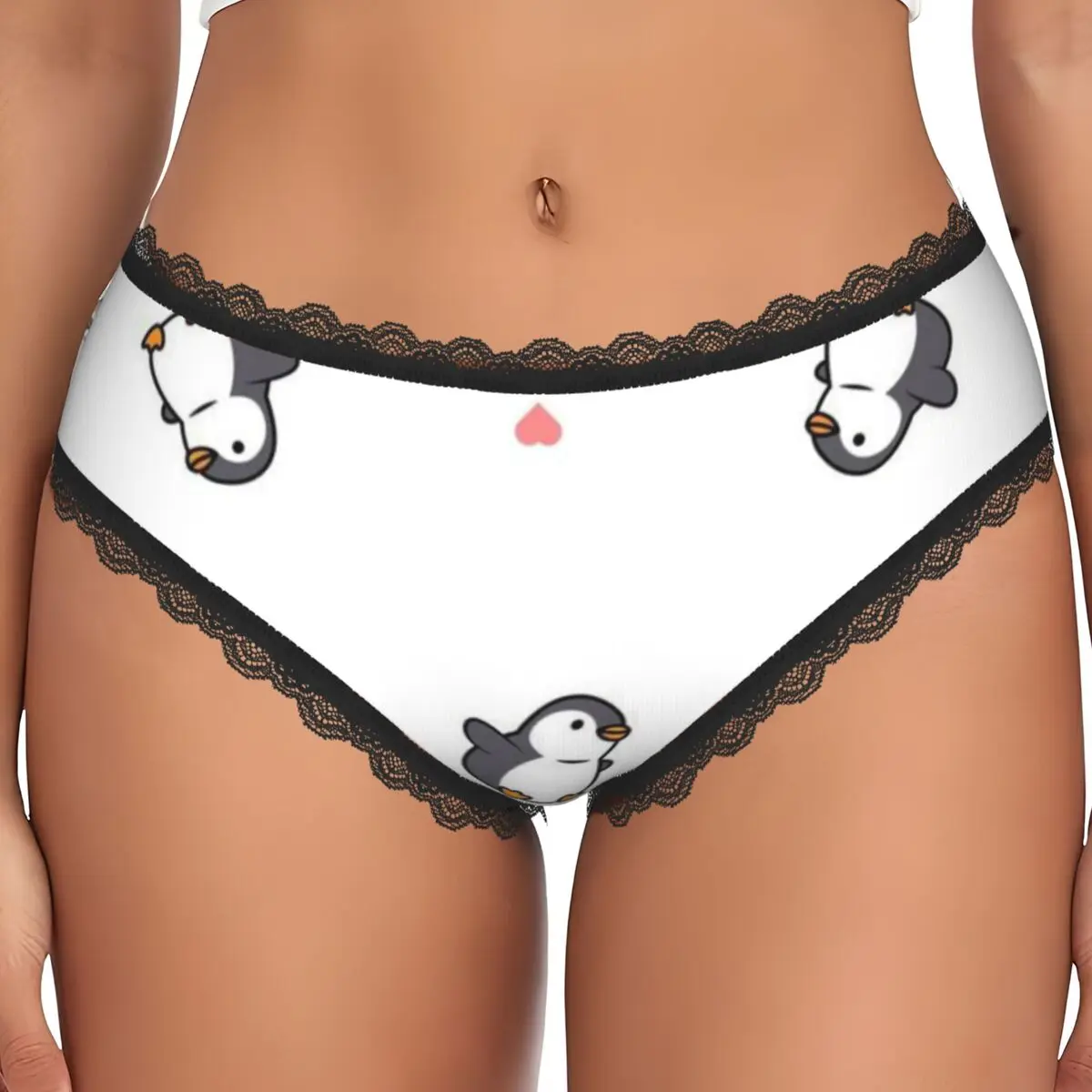 Custom Cute Penguin Panties Briefs Women's Comfort Briefs Underwear Breathable Female Underpants