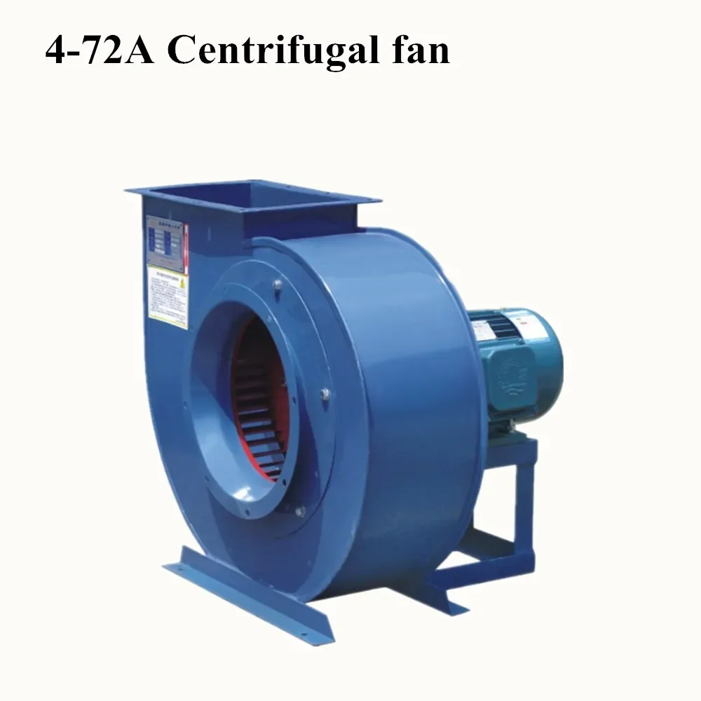 Centrifugal Fan Large Air Volume Industrial 4-72 AC with Low Sound 1300-792pa 2900r/min Cast Iron 1688-3517m3/h Standing