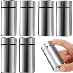 6pc Small Storage Jars with Lids,1.4oz Portable Aluminum Storage Containers, Waterproof Mini Metal Tins for Spices,Tea,Traveling