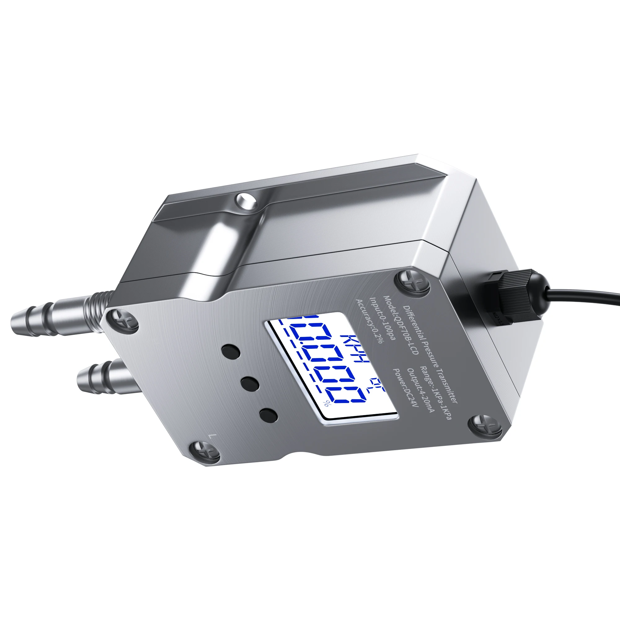 Air Differential Pressure Transmitter LCD display Air 50Pa 100Pa 1Kpa 5Kpa ressure Transducer 1kpa 5kpa 4-20mA 0-10V RS485