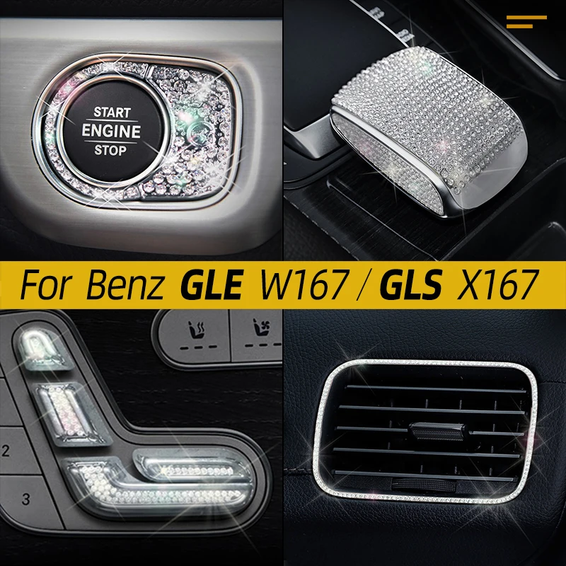 For Mercedes GLE W167 GLS X167 2020-2026 Luxury SUV Bling Accessories Crystal Diamond Interior Trim