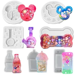 1pc Variety Of Dripping Quicksand Shape Molds Dessert Ice-cream Quicksand Silicone Molds Mickey Keychain Silicone Molds