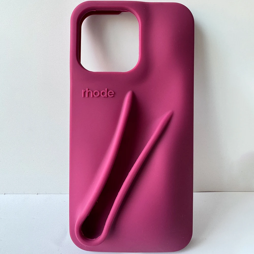 

Rhode Autumn New Edition DIY Lipstick Lip Holder Soft Silicone Case for IPhone 16 15 14 13 12 11 Pro Max Plus Phone Stand Cover