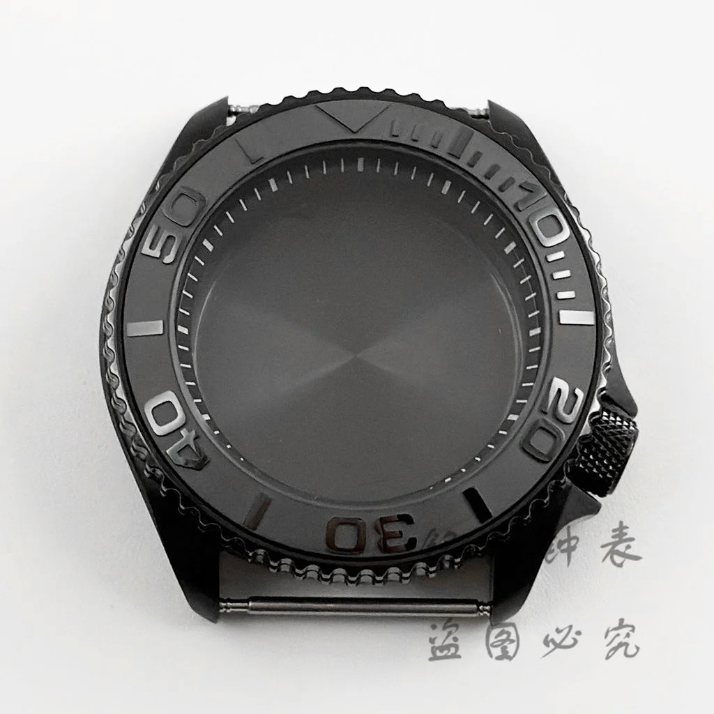 42mm PVD Black Ring Watch Case With Sloping Bezel For NH34 NH35 NH36 NH38 NH70 NH72 Movement 28.5mm Dial Mods 007 Case