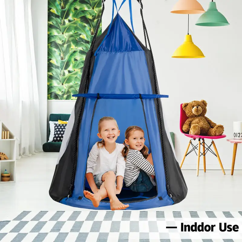 2 IN 1 Outdoor Hammock Nest Pod Chair with Detachable Play Tent
