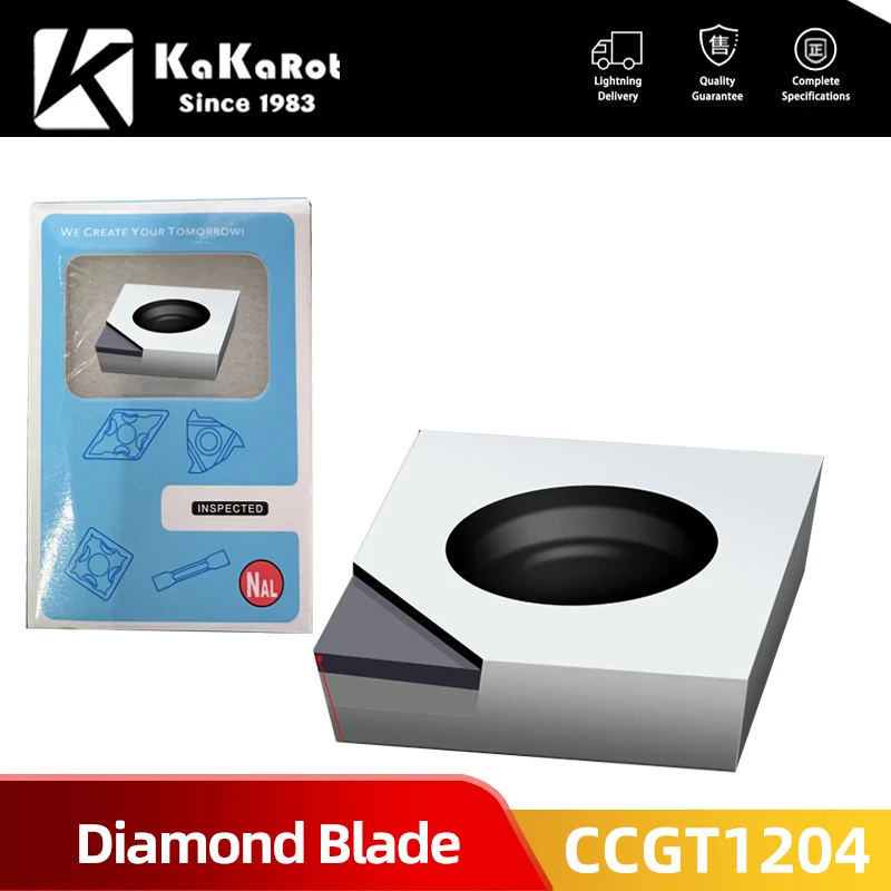 

KaKarot CCGT120402 CCGT120404 Diamond Cutter Insert CCGT 1204 PCD Aluminum Alloy Turning Tool CNC Carbide CBN Turning Lathe CBN