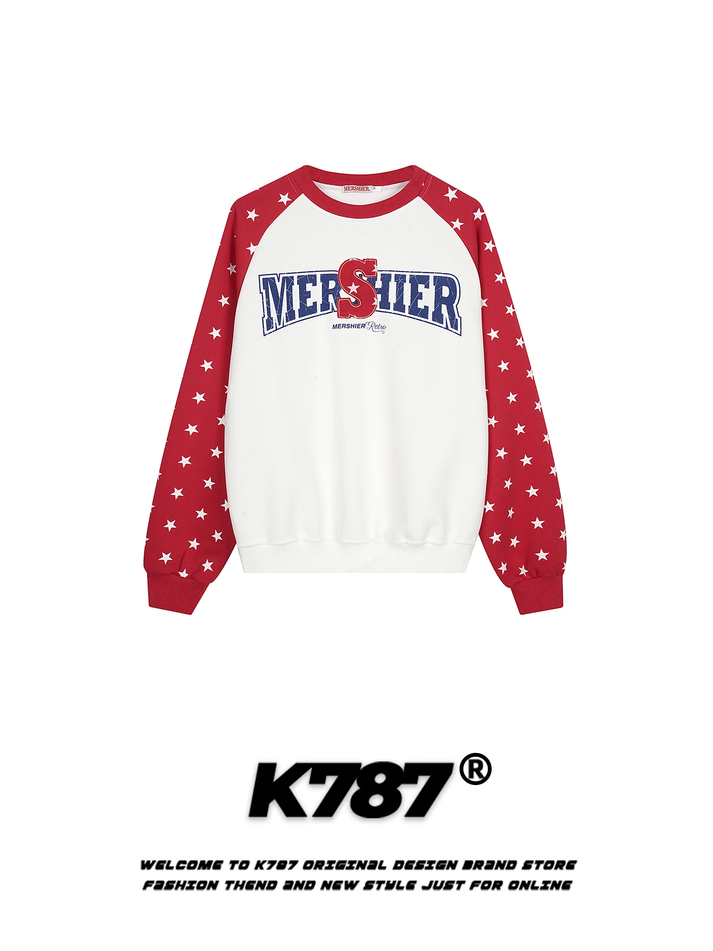 

Свитшот K787 American Sle Casual с круглым вырезом, свободного кроя, с цветным принтом, удобный, хлопковый, с круглым вырезом, для весны.