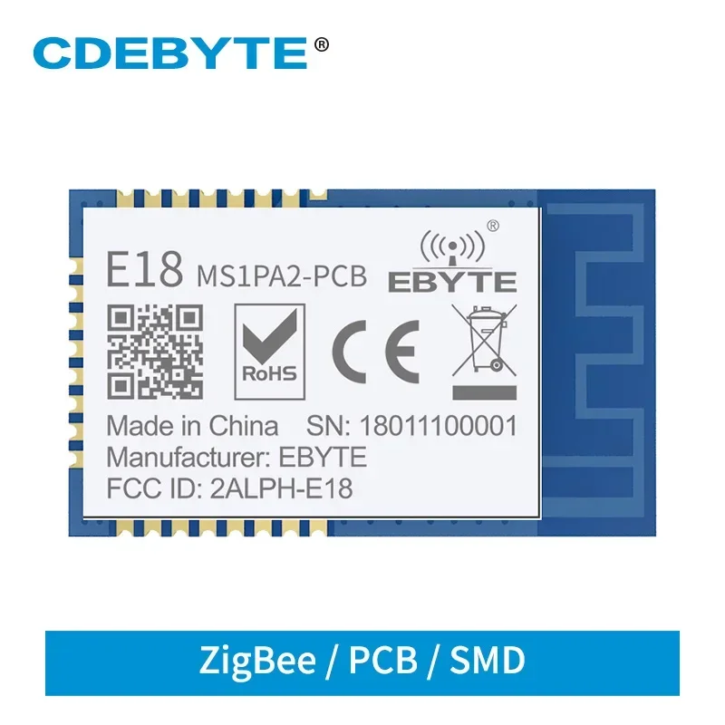 10PCS Zigbee Module CC2530 2.4GHz Wireless Transceiver E18-MS1PA2-PCB PA IoT Radio Transmitter and Receiver IoT Smart Home DIY