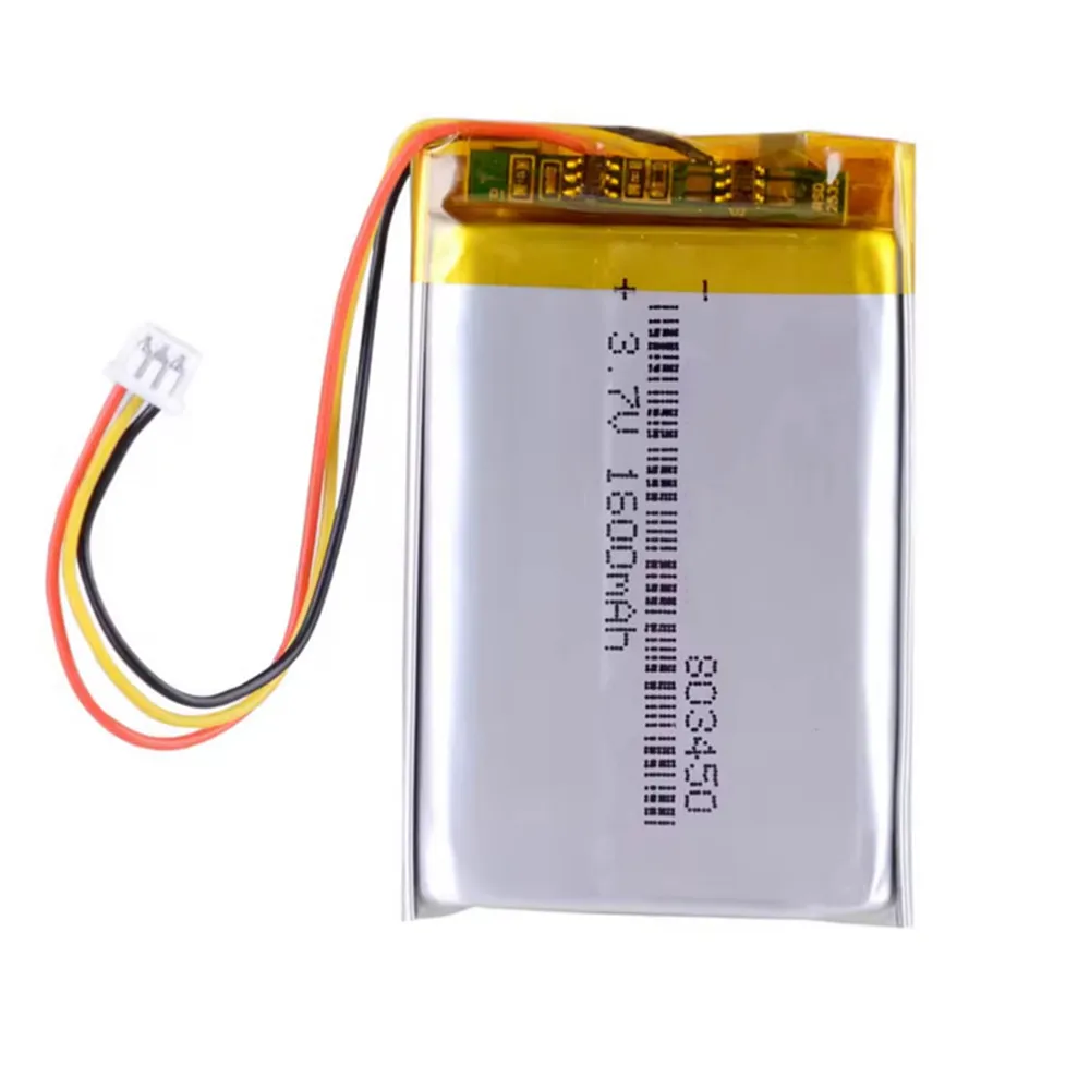 3.7V 1600mAh 803450 Lithium Polymer Rechargeable Battery JST 1.25mm 3P Plug For Logitech G533 G933 G533S G933S G935 G635 G633