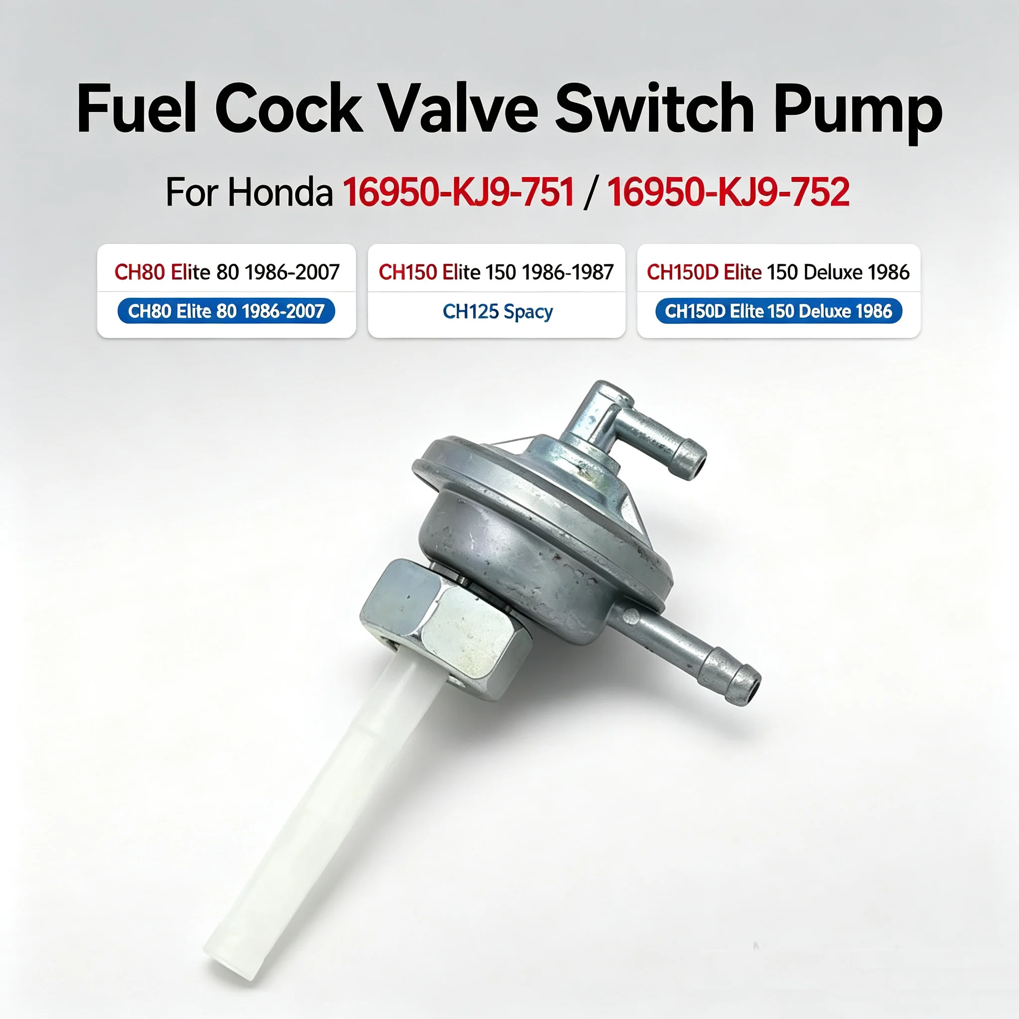 Motorcycle Gas Fuel Petcock Tap Valve Switch Pump For Honda CH125 Spacy CH150D CH250 Elite SB50P 16950-KJ9-751 16950-KJ9-752