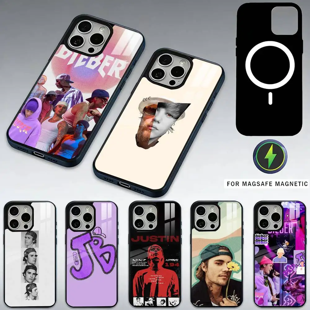 

Singer J-Justin Bieber Phone Case For iPhone17,16,15,14,13,12,11 Plus,Pro Max Magnetic For Magsafe Wireless Charging