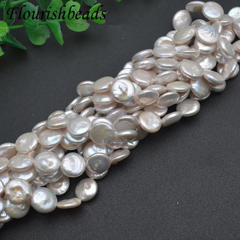 10-11-12mm Natural Freshwater Pearls Flat Round Pearl Beads DIY Necklace Earrings High Quality Accessories for Jewelry