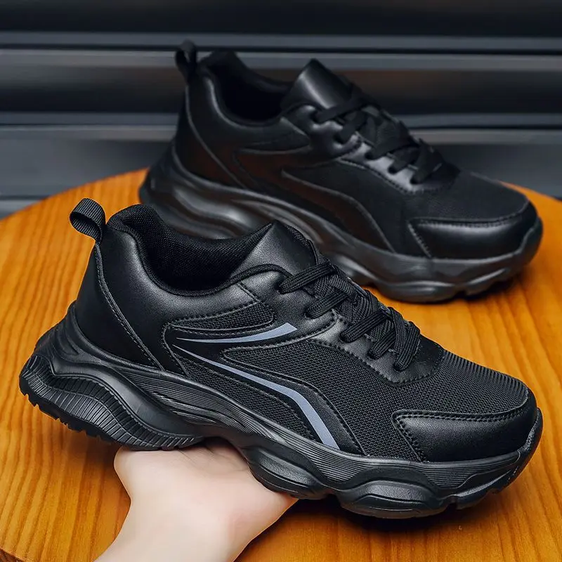 العلامة التجارية الكلاسيكية احذية الجري للرجال أسود أبيض المشي الركض حذاء تنفس الرياضة والترفيه حذاء التدريب حجم كبير 50 #2