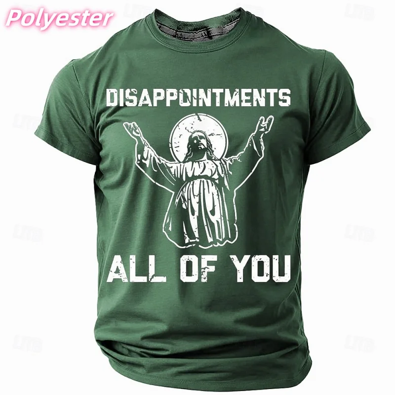 

3D Printed Jesus T-shirt for Men Humorous Discourse Pattern Tees Summer Casual Round Neck Short-sleeved T Shirts Street Tops