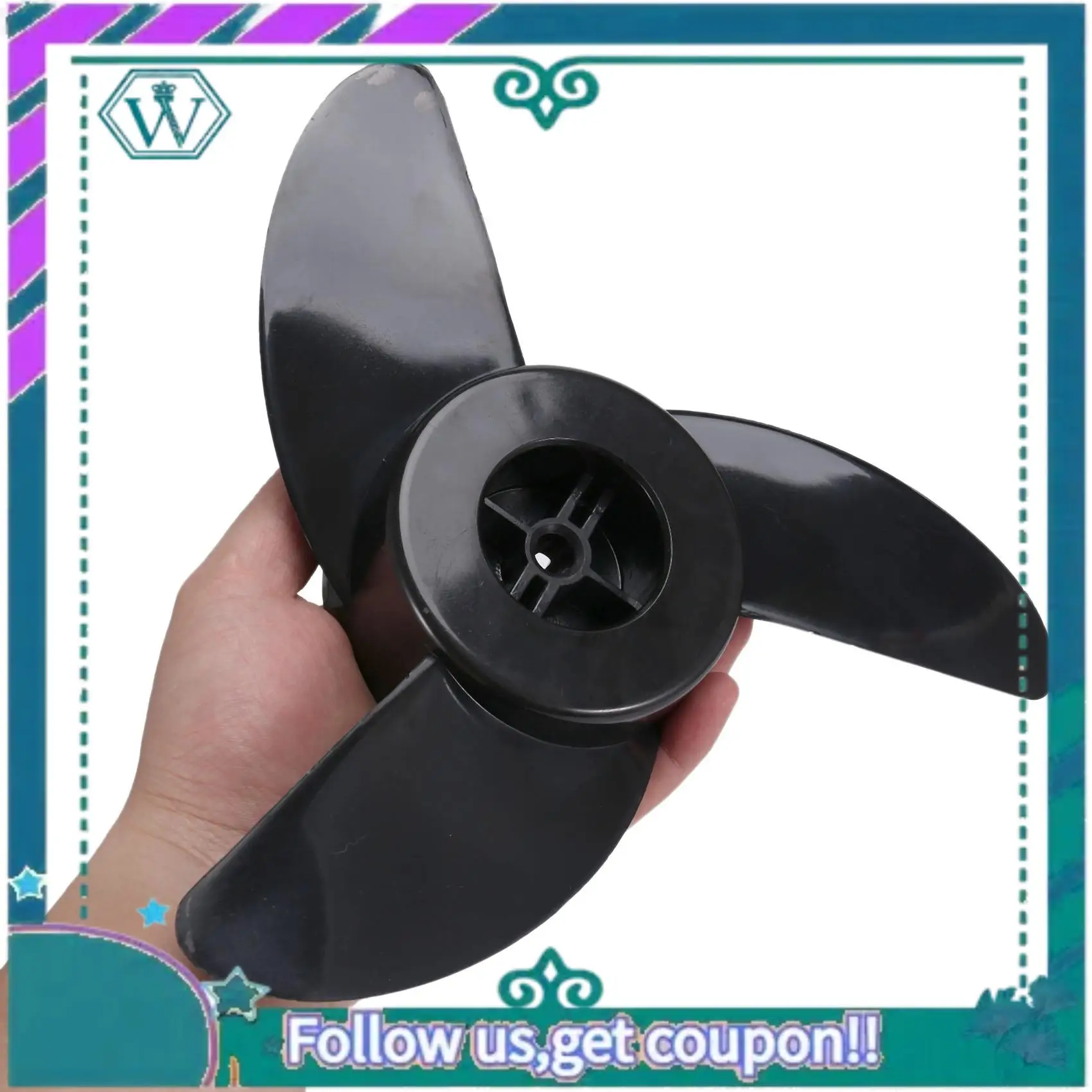 AA92-Boat 3-Blade Propellers Electric Outboard Trolling Motor Prop And Mount Nut Marine Dinghy Outboard Propeller Replacement