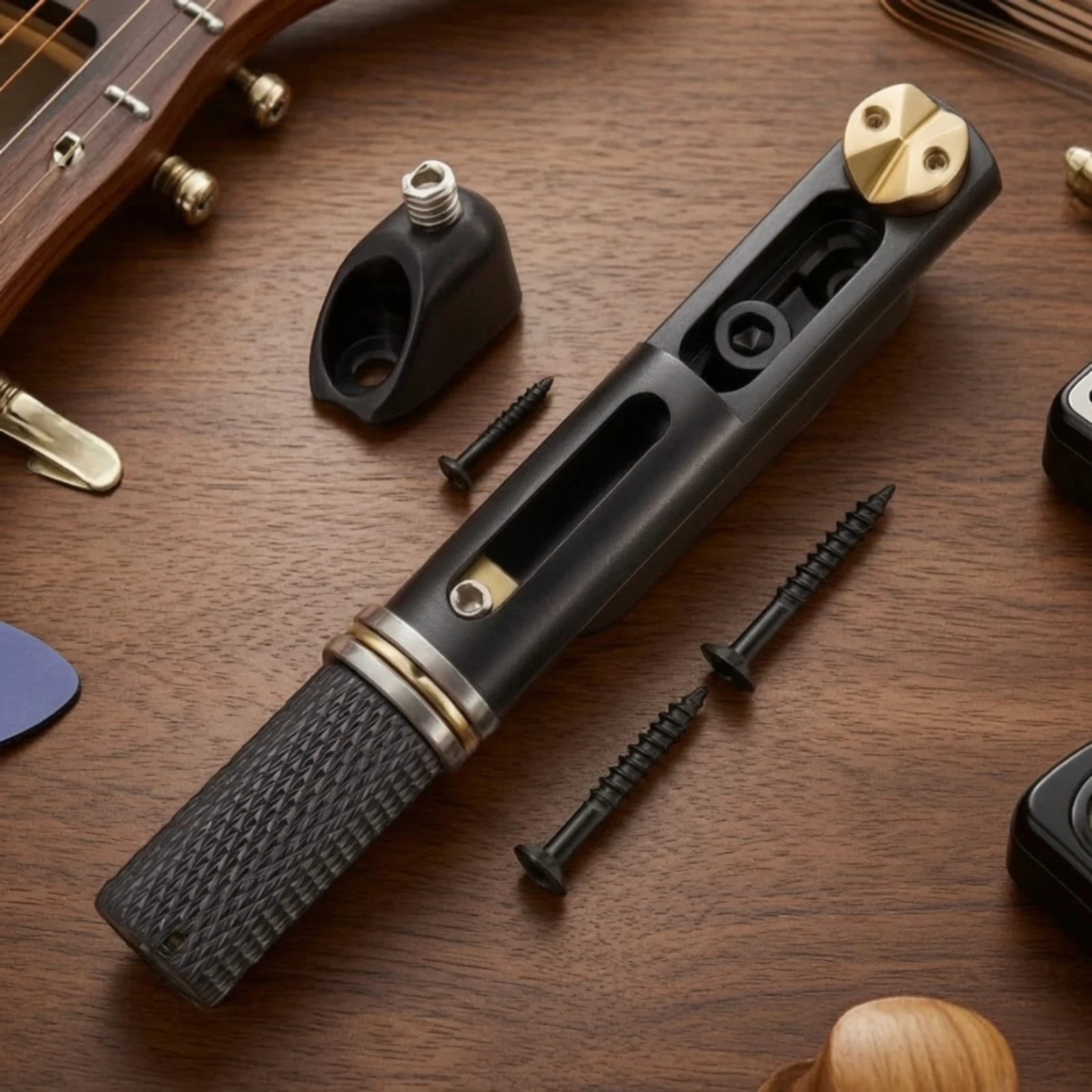 Headless Electric Guitar Bridge with Screws and Wrenches Low-Profile Split Saddle Bridge and Tailpiece Lightweight Long-Lasting