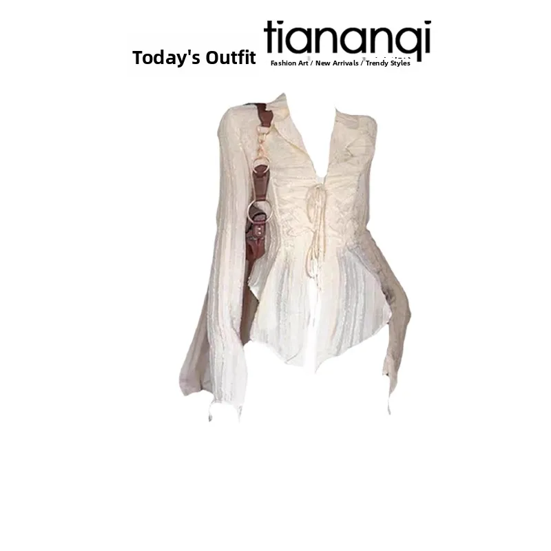 Ele irt Top And Strap Dr Set in due pezzi Dimagrante Sentimenti di fascia alta Faionable V-Ne Long Sve Summer Outfit