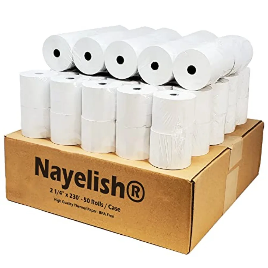 

2-1/4 x 230' 1-Ply Thermal Paper 50 Rolls BPA Free Cash Register Tape for Sharp 01PU 01PU ER-A520 ER-A530 UP-700 XE-A201 XE-A20