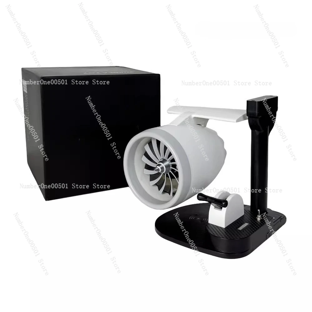 

Jet Engine Turbine USB Desk Fan Airplane Model Fan with Wireless Charging Base Creative Cool Gadget