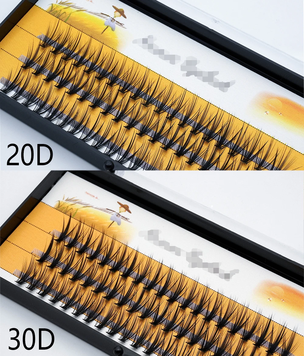 20D False Eyelashes 60 bundles/box Natural Eyelashes Extension 3D Russia Individual Eyelash Cluster Makeup Tool Lashes Wholesale