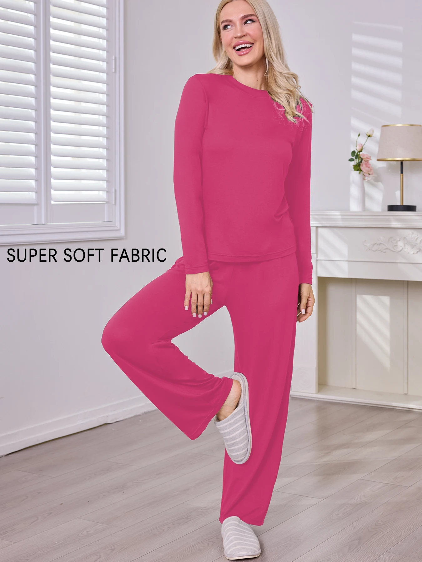 

Женский мягкий пижамный комплект с длинными рукавами, одежда для сна и отдыха