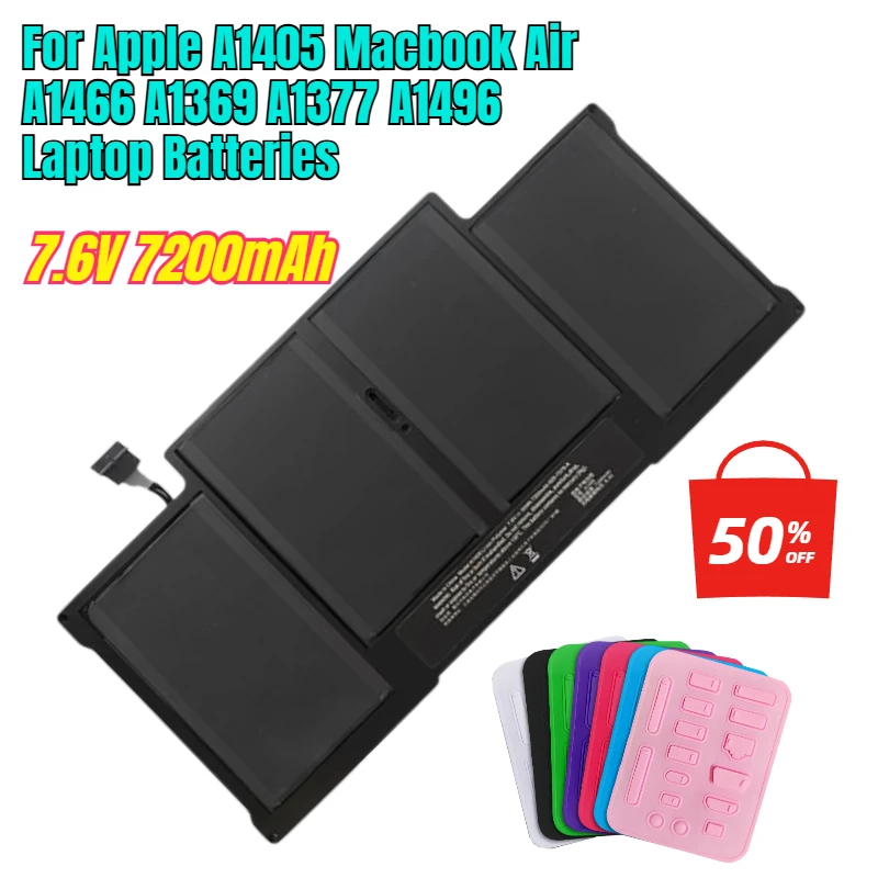 

7,6 В 7200 мАч для Apple A1405 Macbook Air A1466 A1369 A1377 A1496 Аккумуляторы для ноутбуков