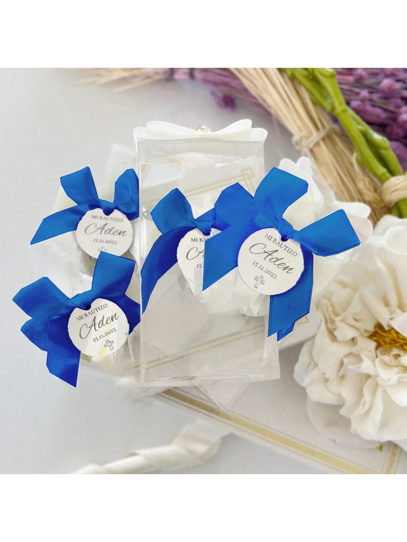Custom Cross Magnet Baptism Favor, Engraved Name Tag Keepsake for Mi Bautizo, Christening & First Communion
