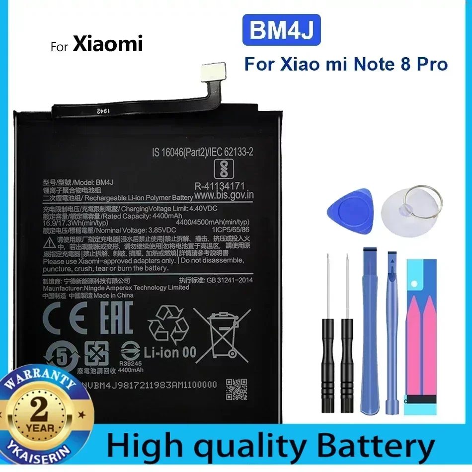 Mobile Phone Batteries for Xiaomi Red Mi BM4J 4500mAh for Xiao Mi Redmi Note 8 Pro/Note8 Pro Portable Battery Warranty + Track