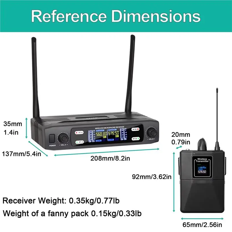 [NEW A09R!】 Dual-Channel Wireless Lavalier Microphone Set Fixed Dual Frequency For Professional For Stage Show Speech Systems