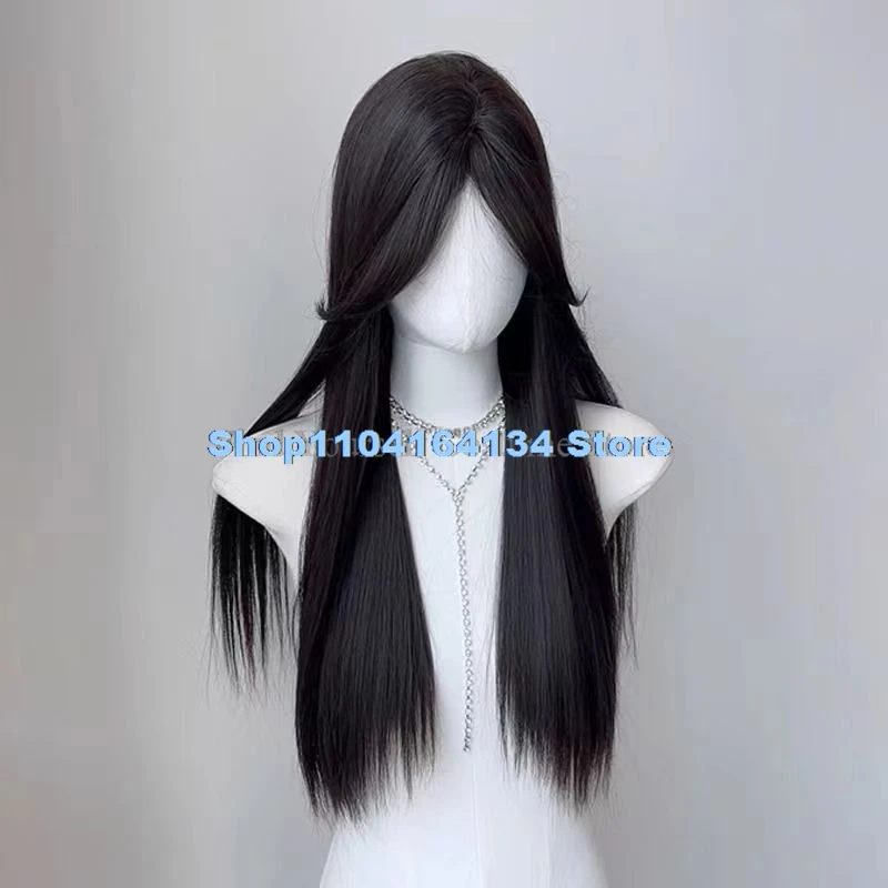 

Camllia Black Wig Princess Cosplay Long Straight Black Hair Lolita Wig Women 60CM Headband Wig High Temperature Resistant Hair